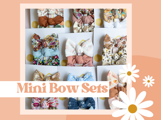 Set of 4 Mini Bows on Clips