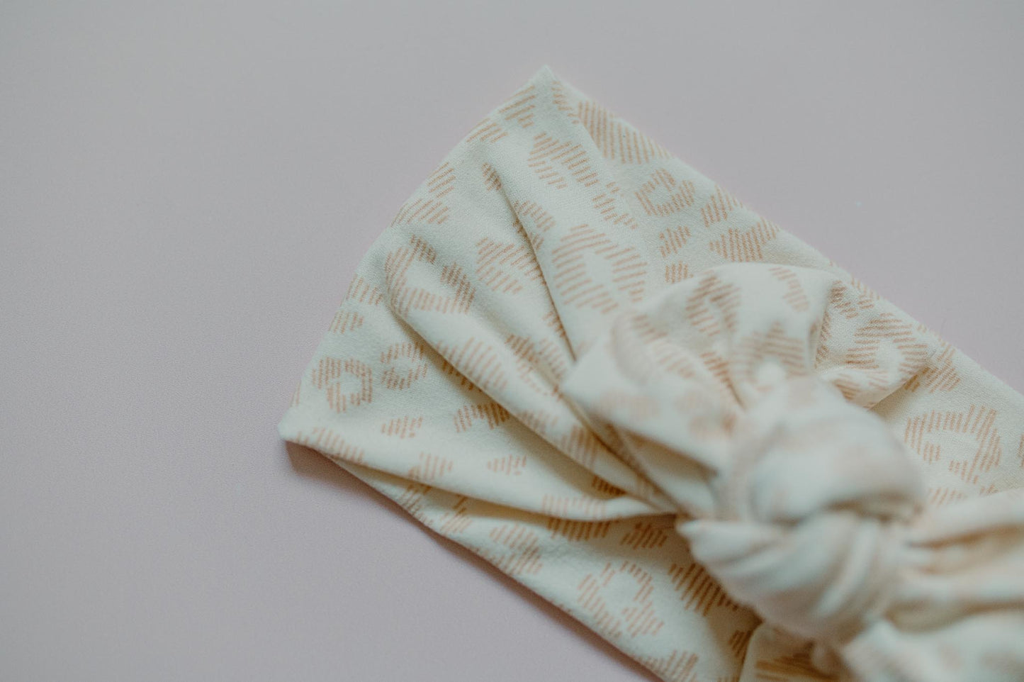 Cream Leopard Headwrap for Baby